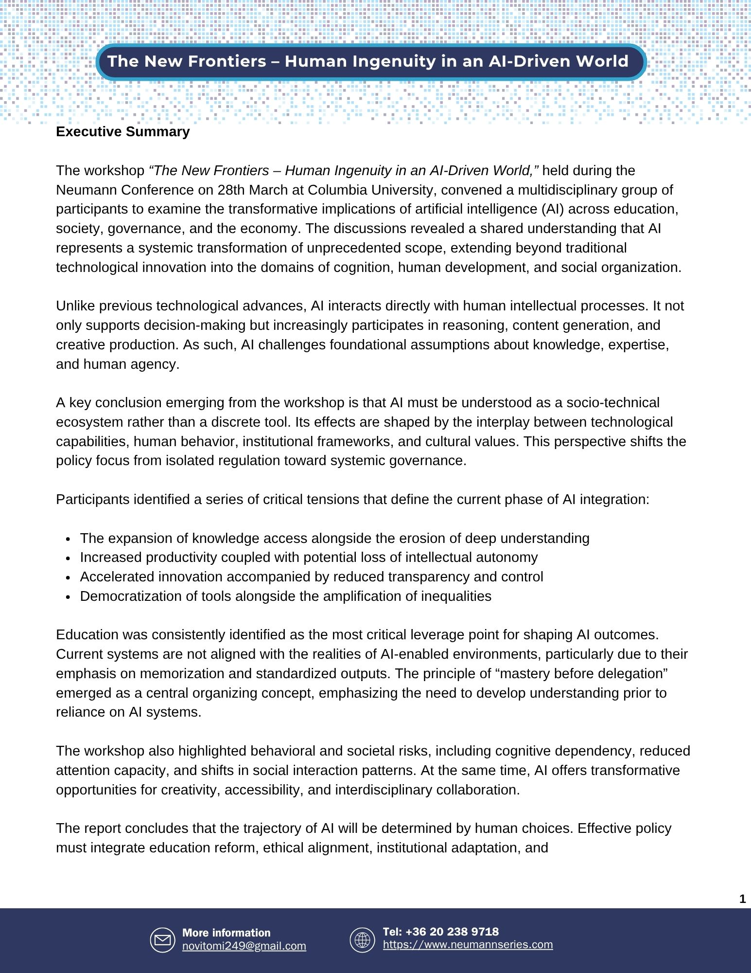 Conference Report Page 1